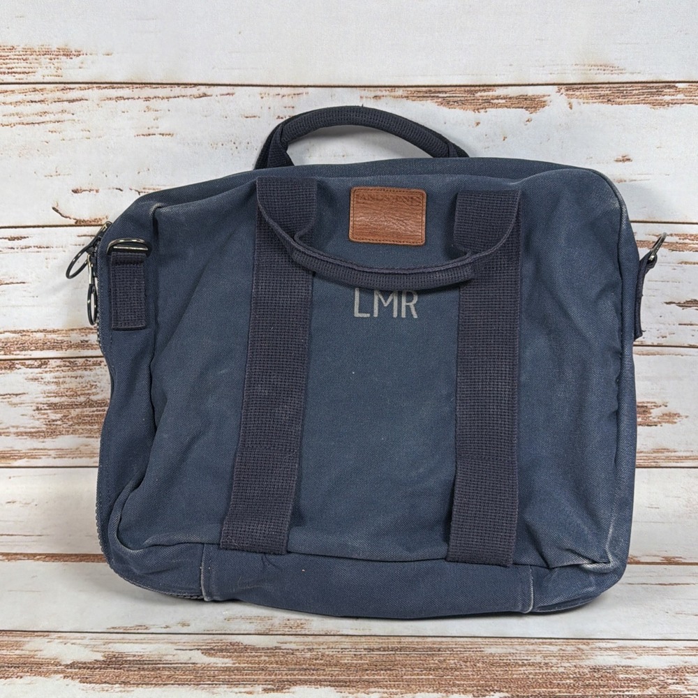 Vintage Lands End Square Rigger Canvas Attache Briefcase Bag USA NO STRAP